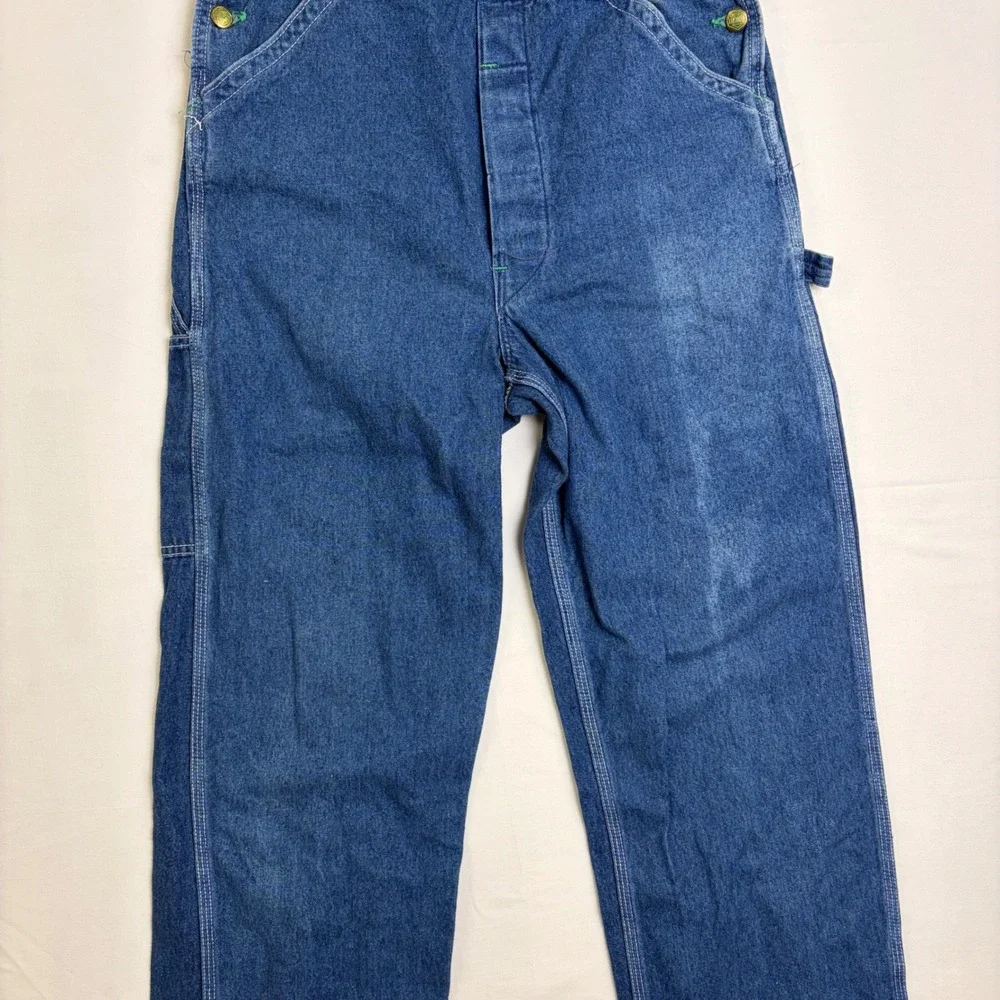 Liberty Mens Blue Denim Overalls Bib Workwear 36x33 USA Farmer Carpenter Utility
